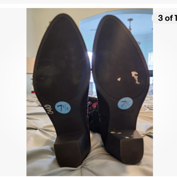 Carlos Santana floral embroidered knee high boots - Picture 3 of 3